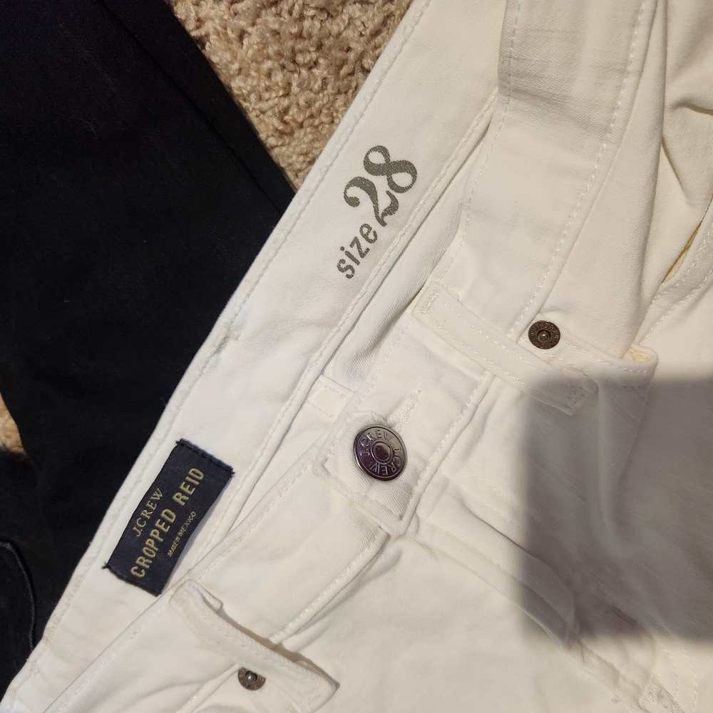 J. Crew White Cropped Reid Jeans for Women